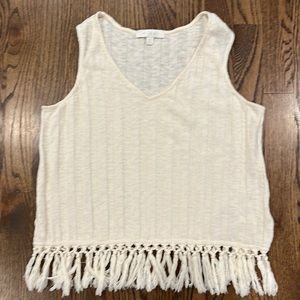 Anthropologies sweater tank with fringe detail (XS)